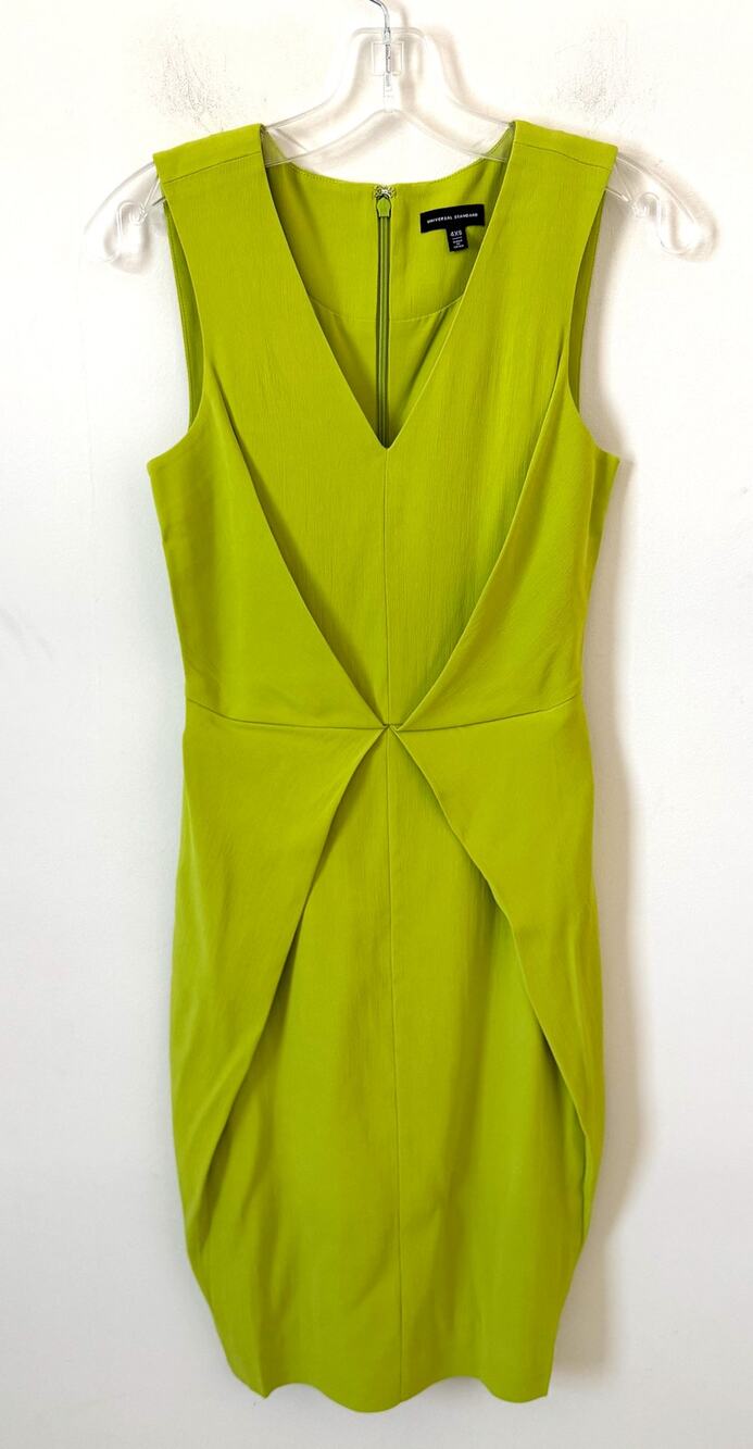 Universal Standard Sheath Rayon Midi Dress Green Size 0-00 NEW